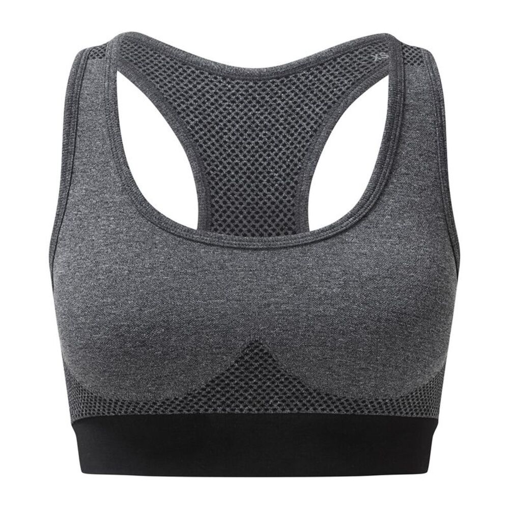 TriDri Womens/Ladies Sculpted Melange Seamless 3D Sports Bra / Black